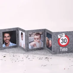 3 Fotoaufsteller als Tischdeko zum Geburtstag