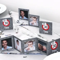 3 Fotoaufsteller als Tischdeko zum Geburtstag