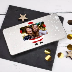 Foto Geschenkverpackung mit knuffigen Weihnachtsmann-Motiv