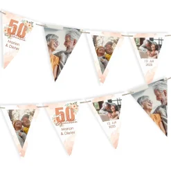 Foto-Girlande - 50 Jahre gemeinsam - zur Goldhochzeit mit Fotos, Namen und Datum
