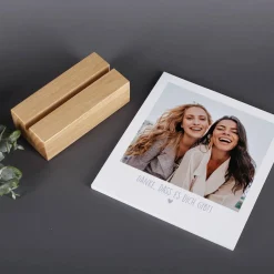 Fotohalter mit 13 Fotos inklusive Holzfuß