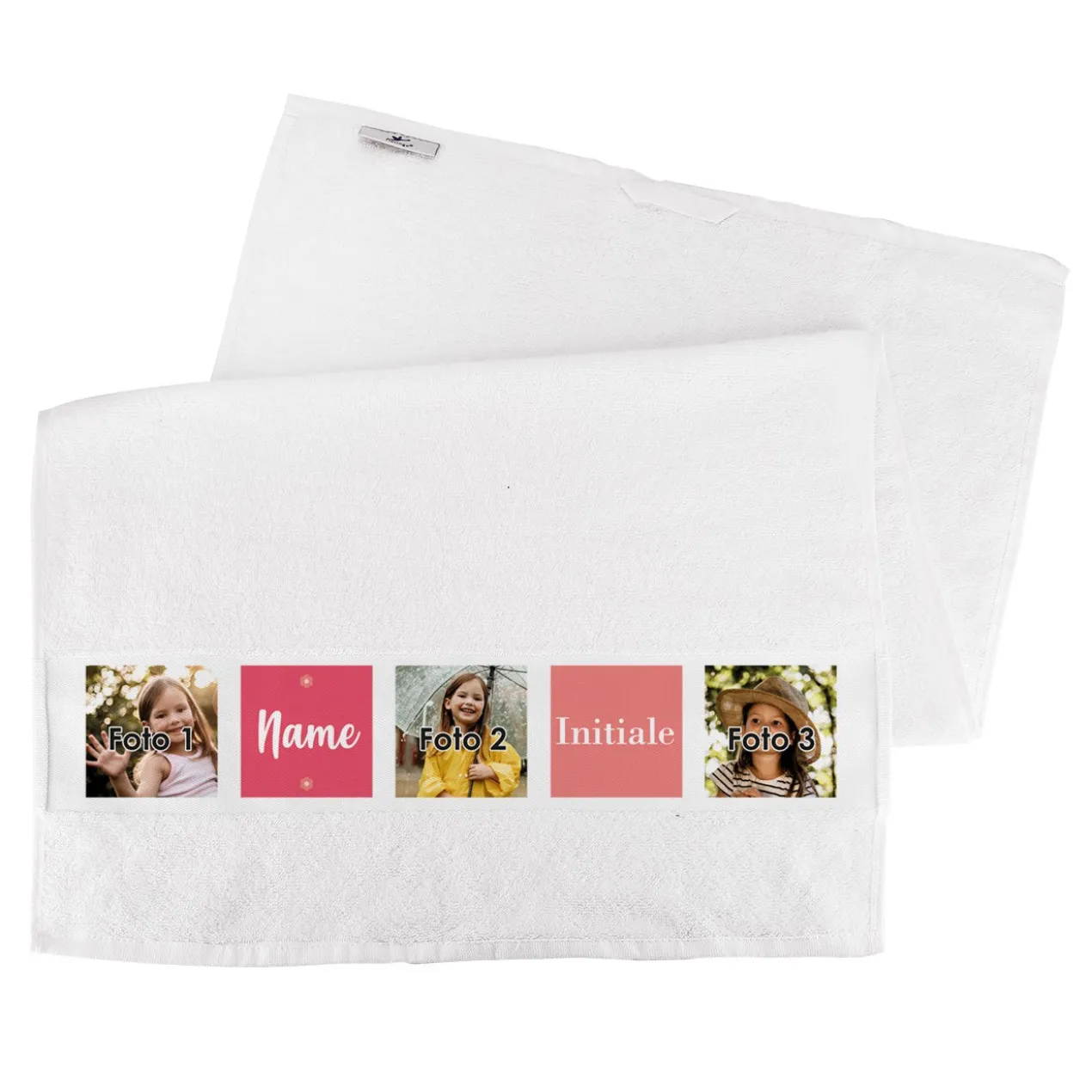 Foto-Handtuch mit Name und Initiale für Mädchen