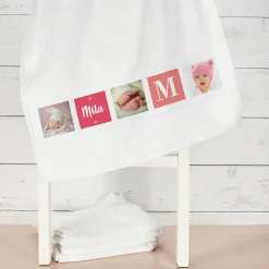 Foto-Handtuch mit Name und Initiale für Mädchen