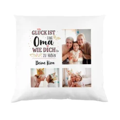 Fotokissen für Omas - Glück ist eine Oma wie dich zu haben - mit Wunschtext