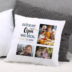 Fotokissen für Opas - Glück ist einen Opa wie dich zu haben - Wunschtext
