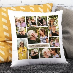 Fotokissen mit 10 Fotos und Ihrem Wunschtext