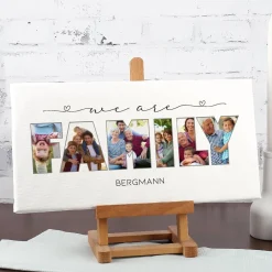Fotoleinwand - we are family - mit Wunschtext, 40x20 cm