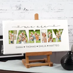 Fotoleinwand - we are family - mit Wunschtext, 40x20 cm