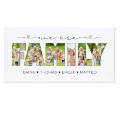 Fotoleinwand - we are family - mit Wunschtext, 40x20 cm