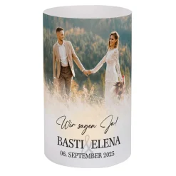 Foto-Lichthülle zur Hochzeit als Tischdekoration