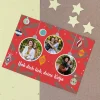 Foto-Postkarte mit Christbaumkugel Motiv und Wunschtext