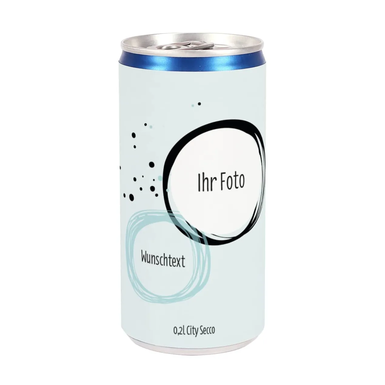 Foto-Seccodose mit Ihrem Wunschtext