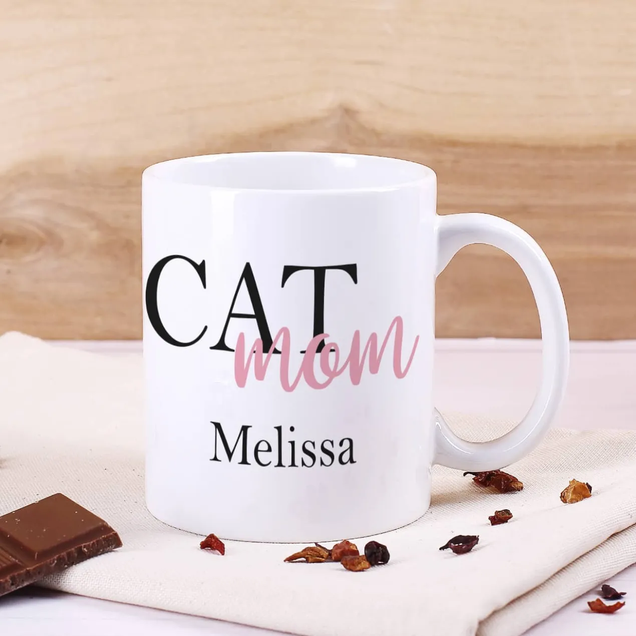 Fototasse Cat Mom | Cat Dad mit Ihrem Wunschnamen
