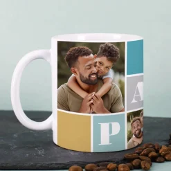 Fototasse für Papas mit 4 Lieblingsfotos bedruckt