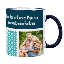 Foto-Tasse mit 3 Bildern und Wunschtext