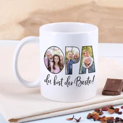 Fototasse - Opa du bist der Beste - mit 3 Wunschbildern