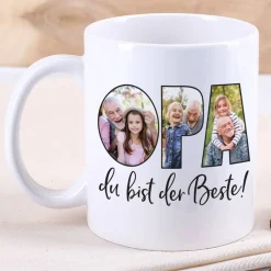 Fototasse - Opa du bist der Beste - mit 3 Wunschbildern
