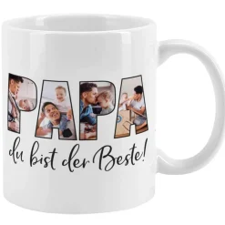 Fototasse - Papa du bist der Beste! - mit 4 Bildern