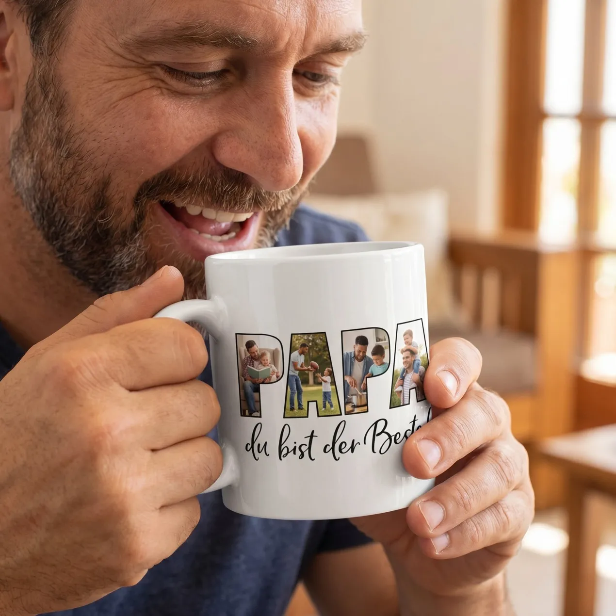 Fototasse - Papa du bist der Beste! - mit 4 Bildern