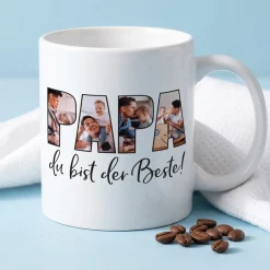 Fototasse - Papa du bist der Beste! - mit 4 Bildern