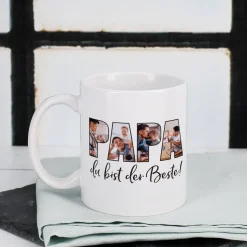 Fototasse - Papa du bist der Beste! - mit 4 Bildern