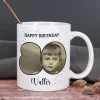 Fototasse zum 80. Geburtstag mit Name und Happy Birthday-Schriftzug