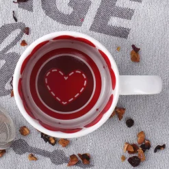 Fototasse zum Valentinstag mit 3 Fotos, Wunschtexten und Herzen