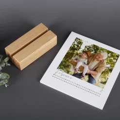 Foto-Tischkalender mit echtem Holzsockel