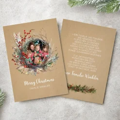 Foto - Weihnachtskarte mit festlichem Kranz