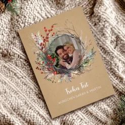 Foto - Weihnachtskarte mit festlichem Kranz