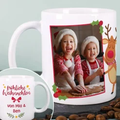 Foto Weihnachtstasse mit Ihrem Wunschtext