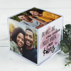 Foto-Würfel zum Valentinstag mit Ihren Fotos und 5 verschiedenen Sprüchen