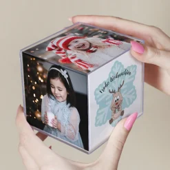 Foto-Würfel zu Weihnachten mit Ihren Fotos und 5 verschiedenen Sprüchen