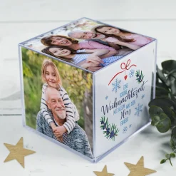 Foto-Würfel zu Weihnachten mit Ihren Fotos und 5 verschiedenen Sprüchen