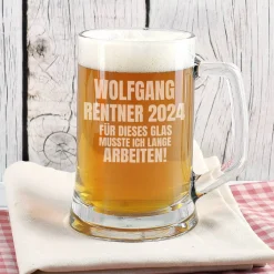 Für dieses Glas musste ich lange arbeiten! - Bierseidel für Rentner