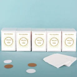 Freudentränen-Taschentücher zur Hochzeit mit Punkten und Namen 10er Set