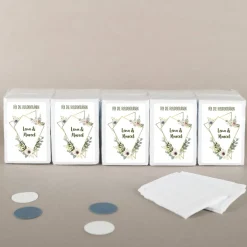 Freudentränen-Taschentücher zur Hochzeit mit Blüten in Aquarell-Optik 10er Set