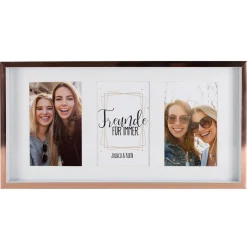 Freunde für immer - Bilderrahmen mit zwei Fotos und Ihren Wunschnamen