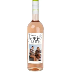 Freunde für immer - Biorebe Wein mit persönlichem Etikett - Bienenfreundlich & Nachhaltig