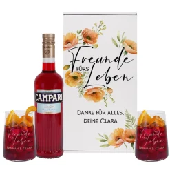 Freunde fürs Leben - Geschenkset für Freundinnen mit Glitter Spritz oder Campari
