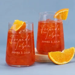 Freunde fürs Leben - Geschenkset für Freundinnen mit Glitter Spritz oder Campari