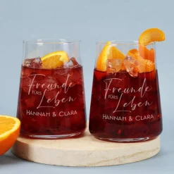 Freunde fürs Leben - Geschenkset für Freundinnen mit Glitter Spritz oder Campari