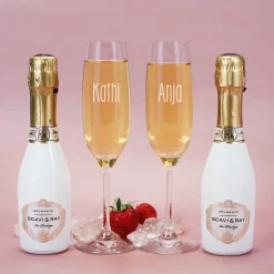 Freundinnen Sekt-Geschenkset mit Gläsern und Scavi & Ray Sektflaschen