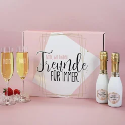 Freundinnen Sekt-Geschenkset mit Gläsern und Scavi & Ray Sektflaschen
