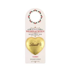 Fröhliche Weihnachten - Flaschenanhänger mit Lindt und Wunschname