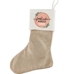 Fröhliche Weihnachten - Nikolausstrumpf mit Namensaufdruck