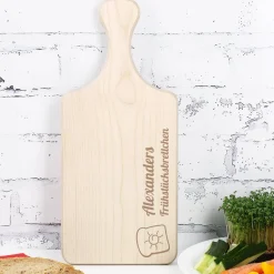 Frühstückbrett aus Holz mit Gravur
