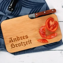 Frühstücksset für Männer mit graviertem Bierglas und Brettchen