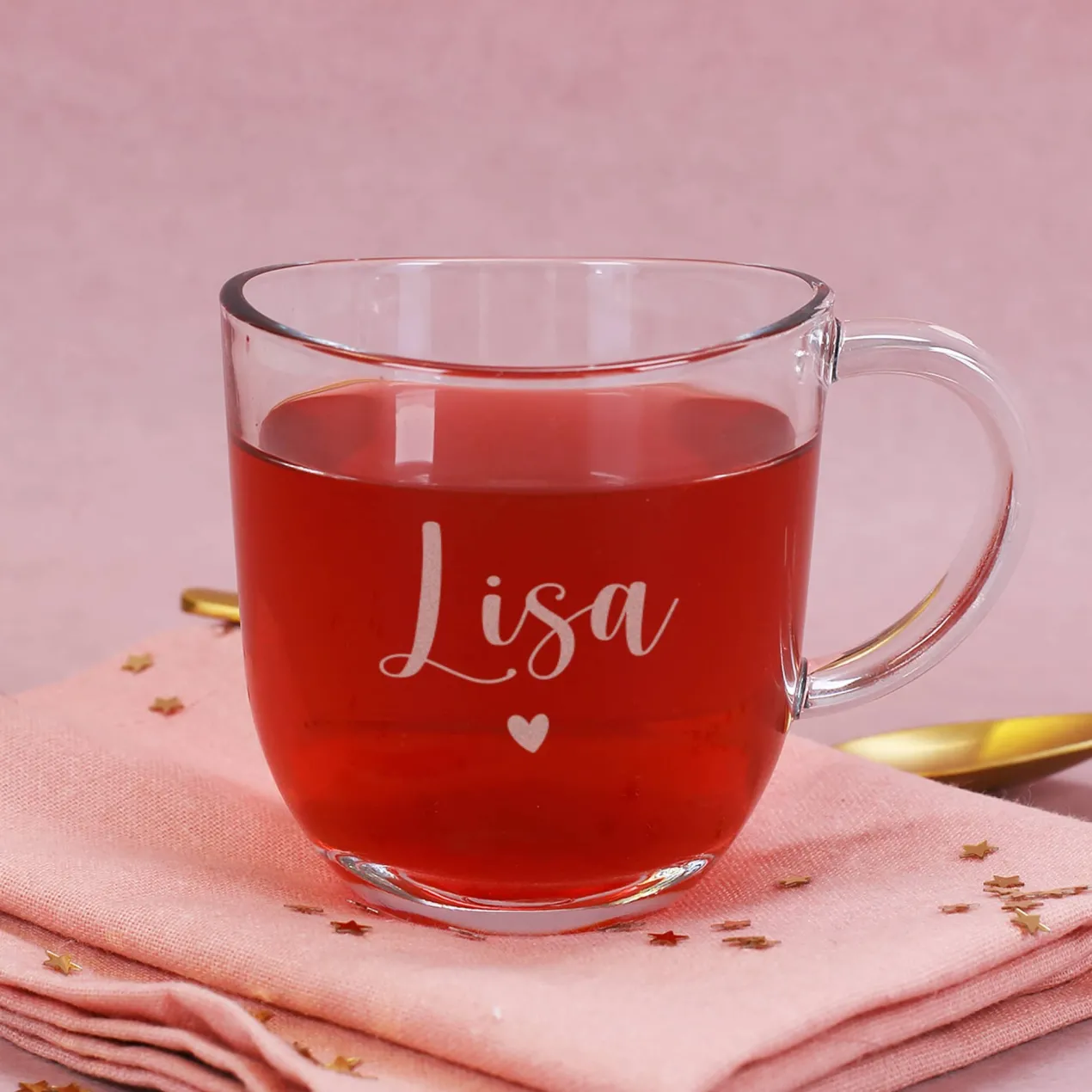 Für kuschlig warme Weihnachten - Geschenkset mit gravierten Glas und personalisierter Verpackung