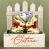 Frohe Ostern - Geschenkkorb mit zwei Goldhasen von Lindt befüllt